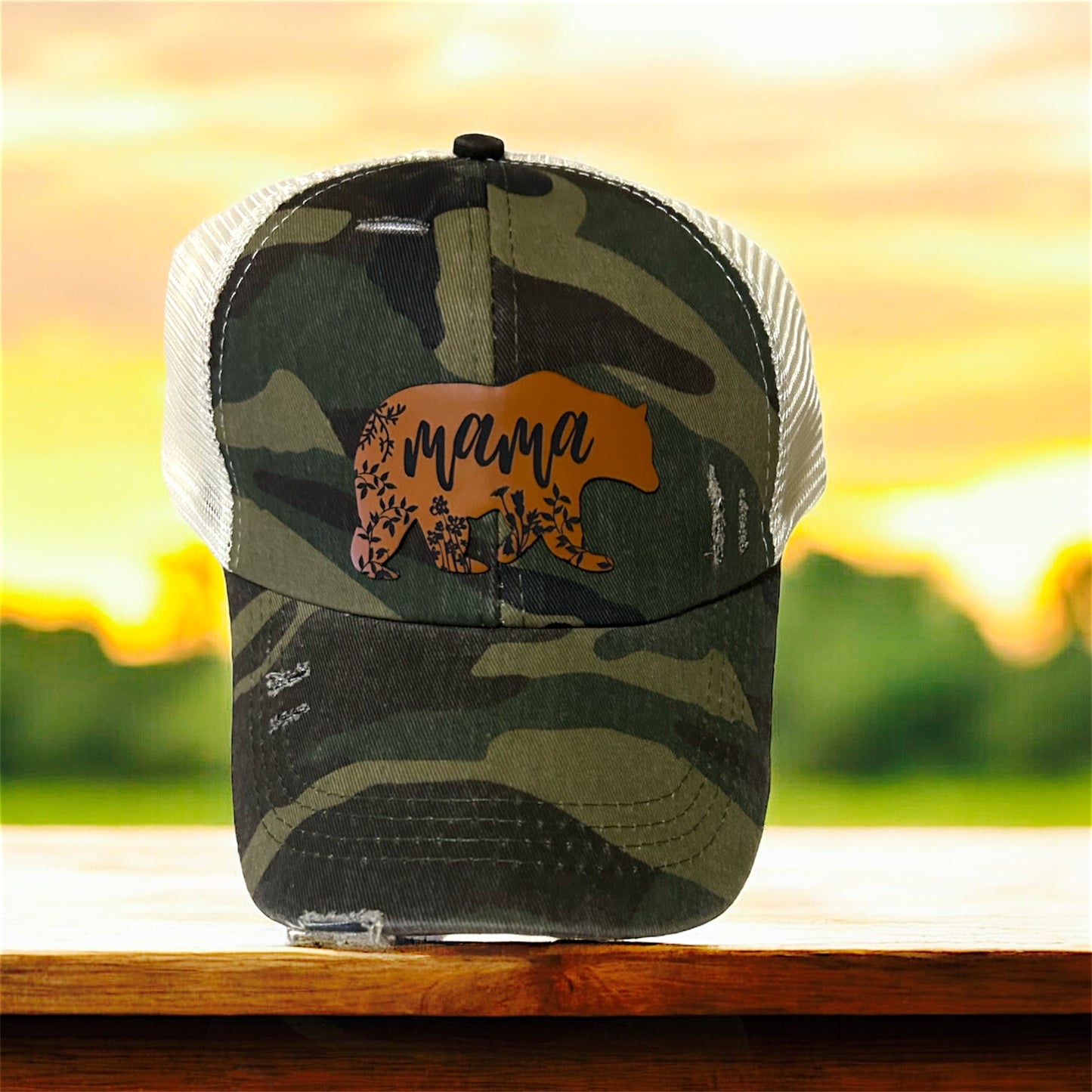 Mama Bear Ponytail Trucker Hat